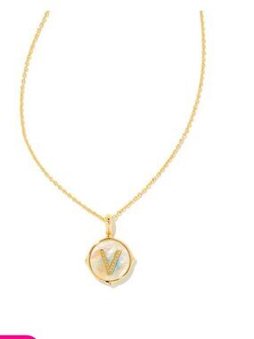 Kendra Scott | Initial Letter Gold Disc Reversible Pendant Necklace